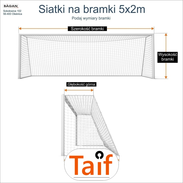 Siatki na bramki 5x2 - siatka na wymiar