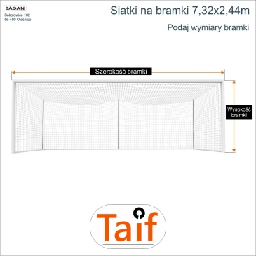 Siatki na bramki - 7,32x2,44m - podaj wymiary bramki