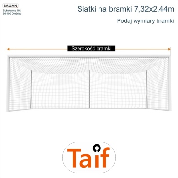 Siatki na bramki - 7,32x2,44m - podaj wymiary bramki