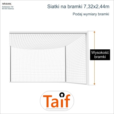 Siatki na bramki - 7,32x2,44m - podaj wymiary bramki