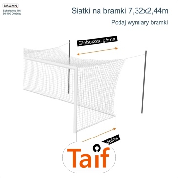 Siatki na bramki - 7,32x2,44m - podaj wymiary bramki