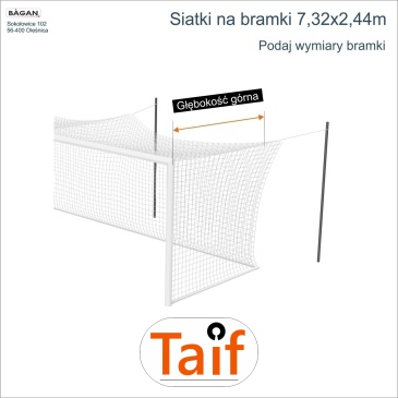 Siatki na bramki - 7,32x2,44m - podaj wymiary bramki