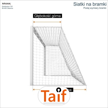 Siatki na bramki   Siatka na wymiar   Siatka bramkarska   Oczko siatki 4,5x4,5cm   Grubość siatki 3mm