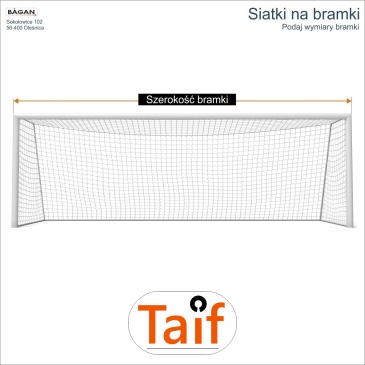 Siatki na bramki   Siatka na wymiar   Siatka bramkarska   Oczko siatki 4,5x4,5cm   Grubość siatki 4mm