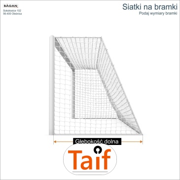 Siatki na bramki   Siatka na wymiar   Siatka bramkarska   Oczko siatki 4,5x4,5cm   Grubość siatki 4mm