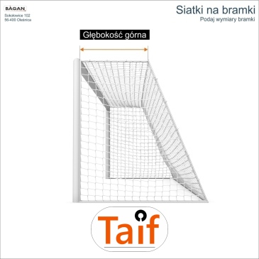 Siatki na bramki   Siatka na wymiar   Siatka bramkarska   Oczko siatki 6x6cm   Grubość siatki 4mm