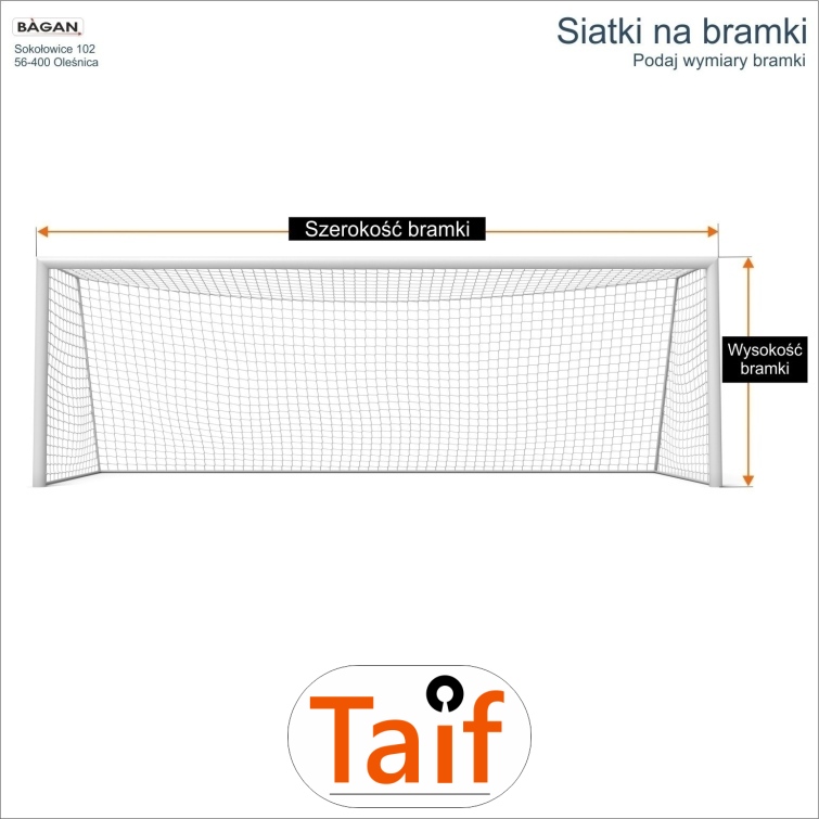 Siatki na bramki   Siatka na wymiar   Siatka bramkarska   Oczko siatki 3x3cm   Grubość siatki 4mm