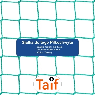 Piłkochwyt 5m wysokości   Siatka oczko 10x10cm   Grubość siatki 5mm
