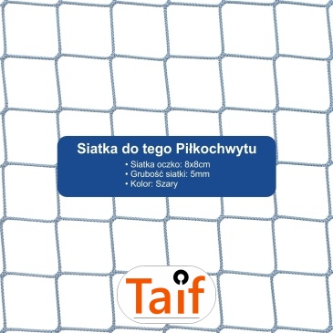 Piłkochwyt 6m wysokości   Siatka oczko 8x8cm   Grubość siatki 5mm