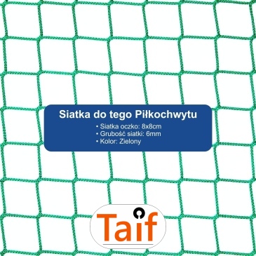 Piłkochwyt 4m wysokości   Siatka oczko 8x8cm   Grubość siatki 6mm