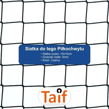 Piłkochwyt 5m wysokości   Siatka oczko 10x10cm   Grubość siatki 5mm