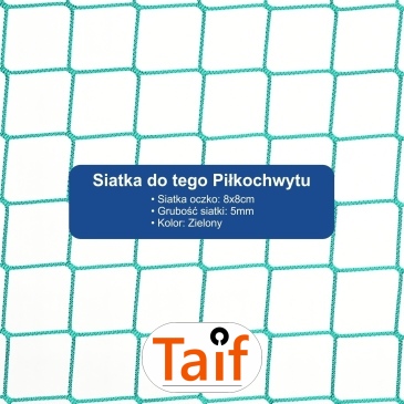 Piłkochwyt 5m wysokości   Siatka oczko 8x8cm   Grubość siatki 5mm