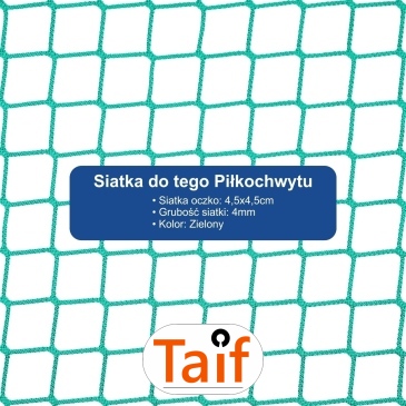 Piłkochwyt 6m wysokości   Siatka oczko 4,5x4,5cm   Grubość siatki 4mm